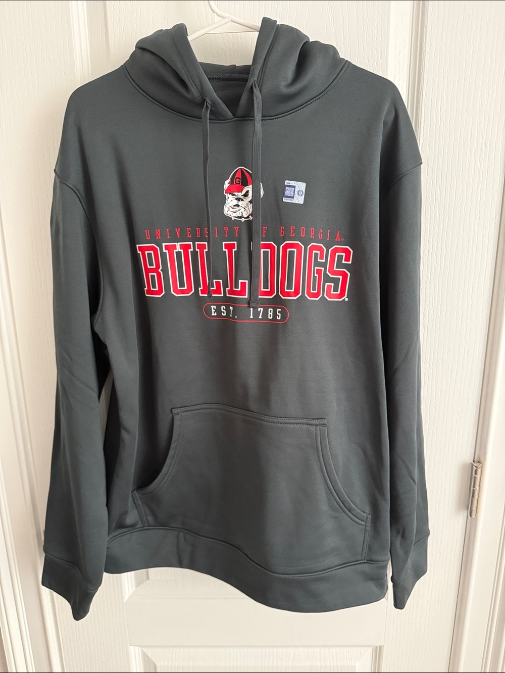 University of Georgia Bulldogs Hooded Sweatshirt - Dark Gray with Red Logo